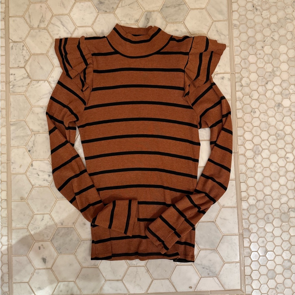 T.La Brown and Black Striped Sweater